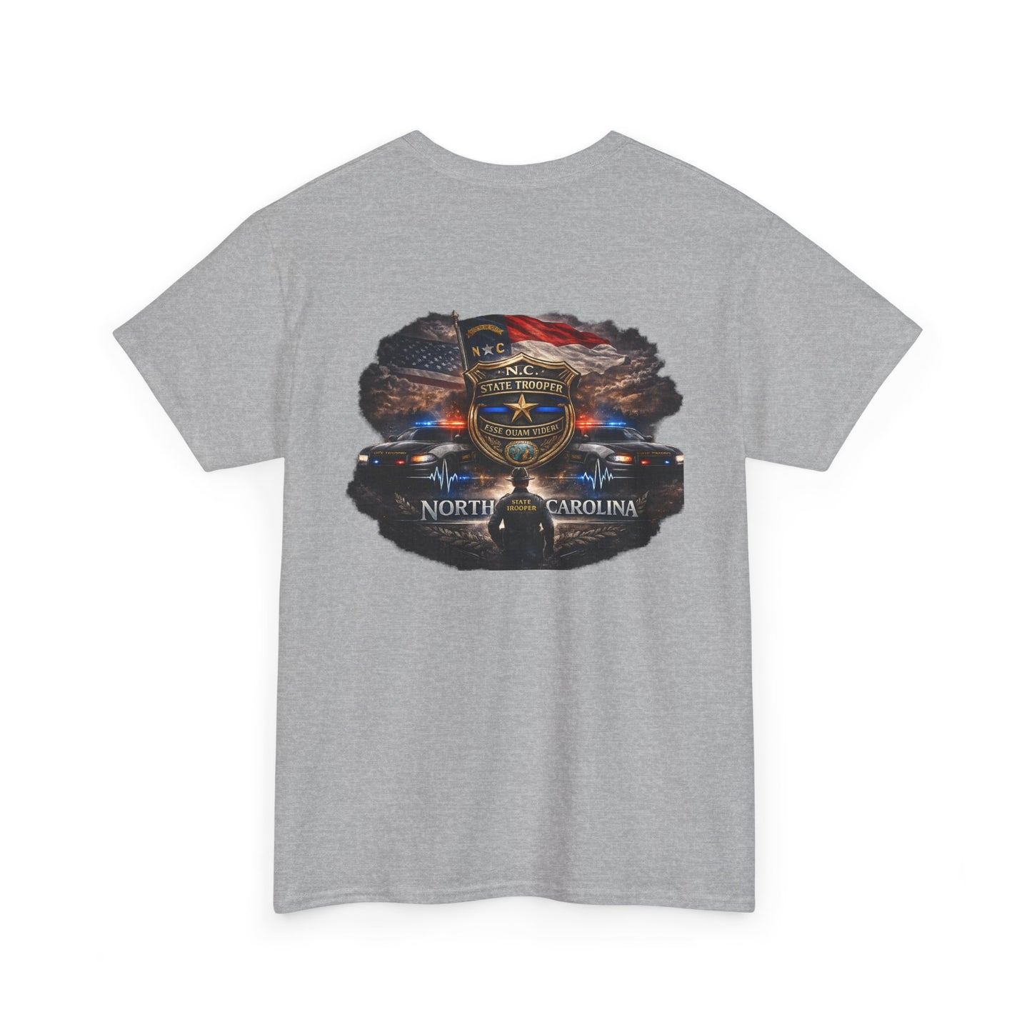 Sworn to serve-State Trooper Badge North Carolina T‑Shirt – Motto