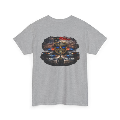Sworn to serve-State Trooper Badge North Carolina T‑Shirt – Motto