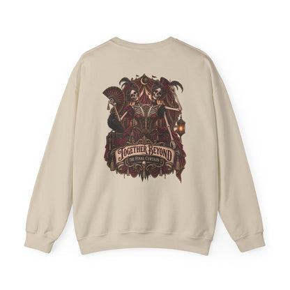 Together Beyond the Final Curtain | Gothic Sideshow Skeleton Halloween Shirt