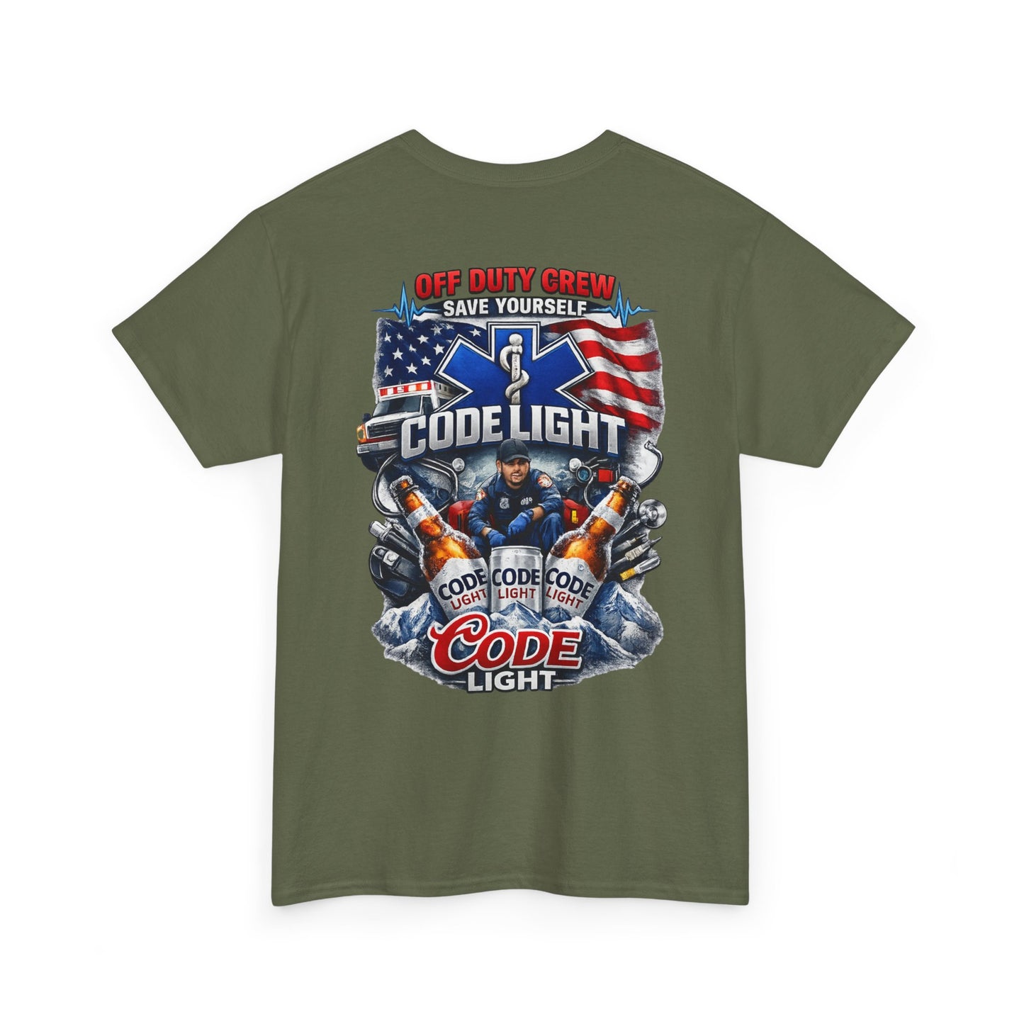 Off Duty Code Light EMT T-Shirt — Funny Paramedic & First Responder Gift