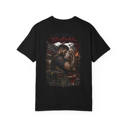 Firefighter Tribute T-Shirt — "343 Never Forget" Fire Rescue Back Design