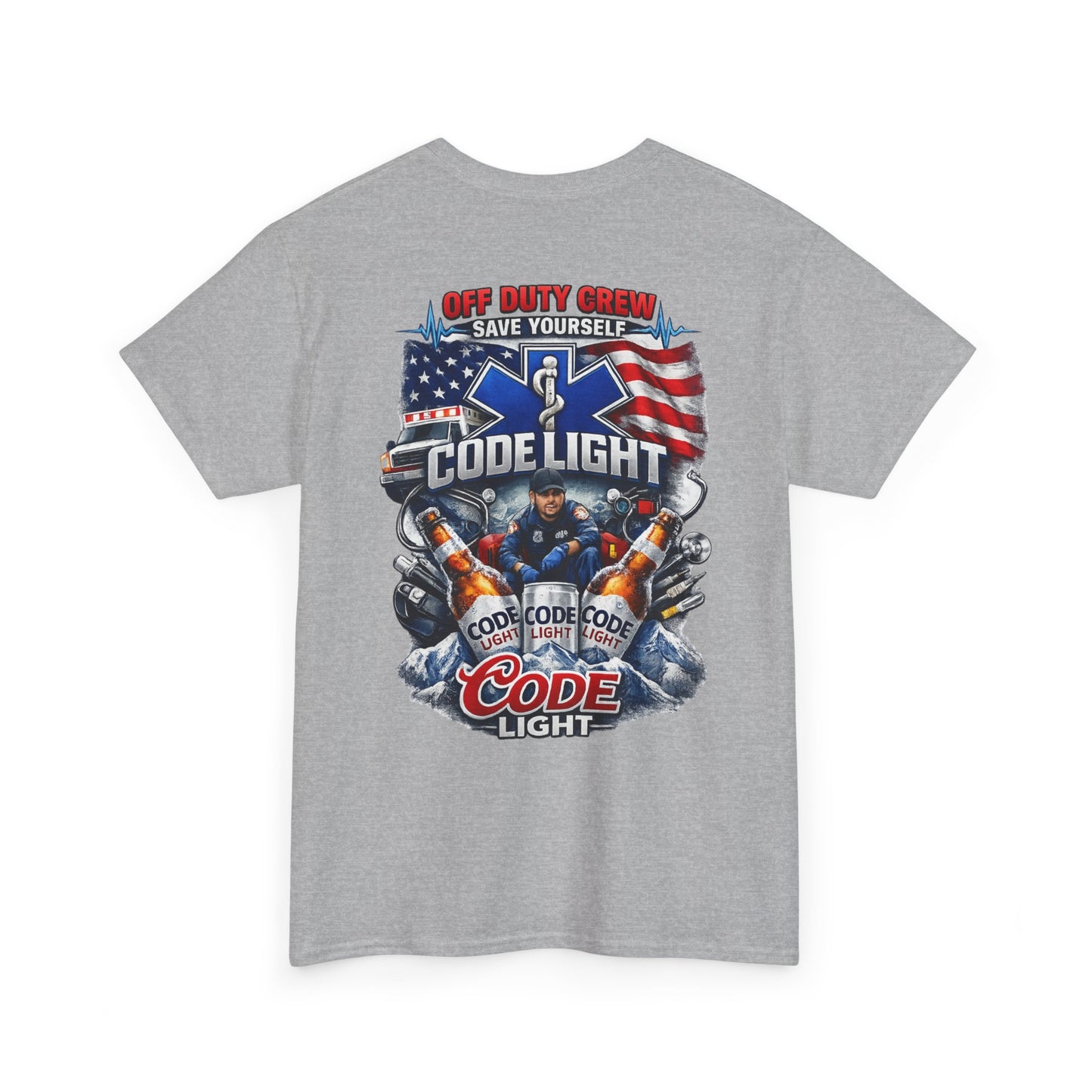 Off Duty Code Light EMT T-Shirt — Funny Paramedic & First Responder Gift