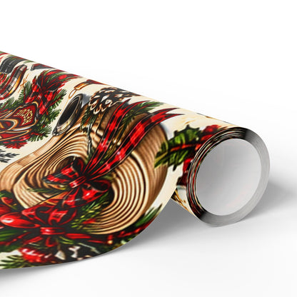 Firefighter Christmas Wrapping Paper – Holiday Firetruck & Badges Gift Wrap