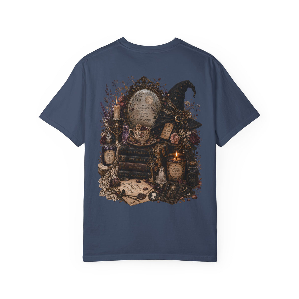 Witchy Altar Illustration T-Shirt | Tarot, Moon, Candles