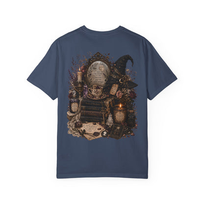 Witchy Altar Illustration T-Shirt | Tarot, Moon, Candles