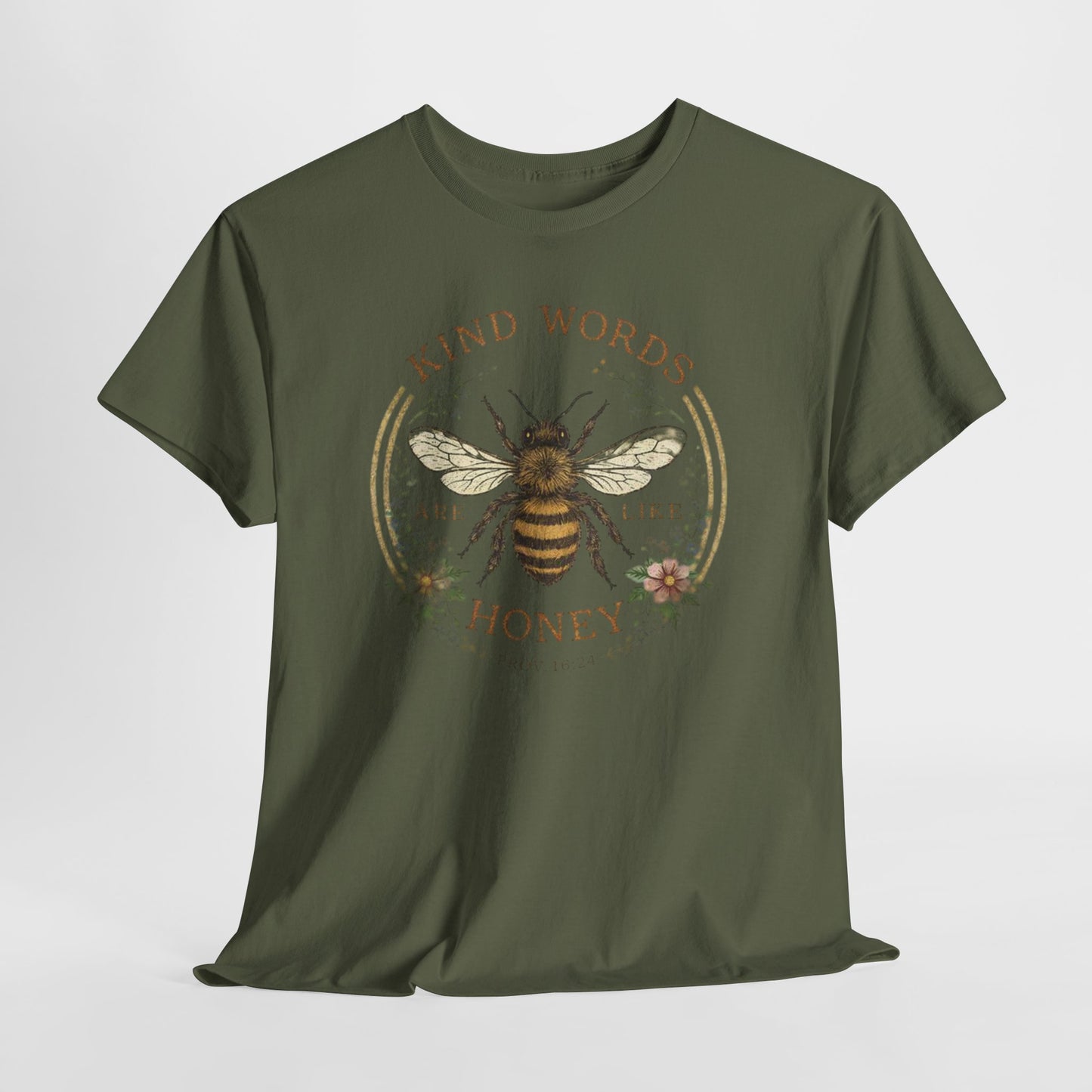 Kind Words Stick Like Honey Bee T-Shirt — Sweet Southern Positive Vibes Tee