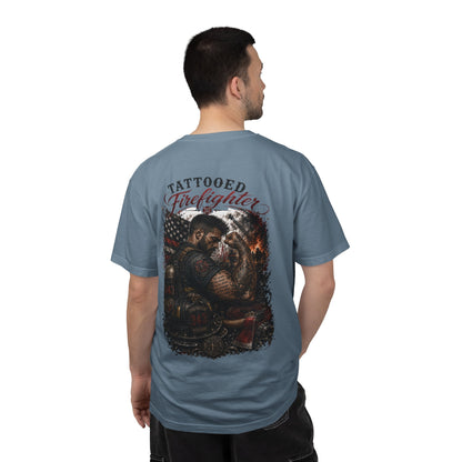 Firefighter Tribute T-Shirt — "343 Never Forget" Fire Rescue Back Design