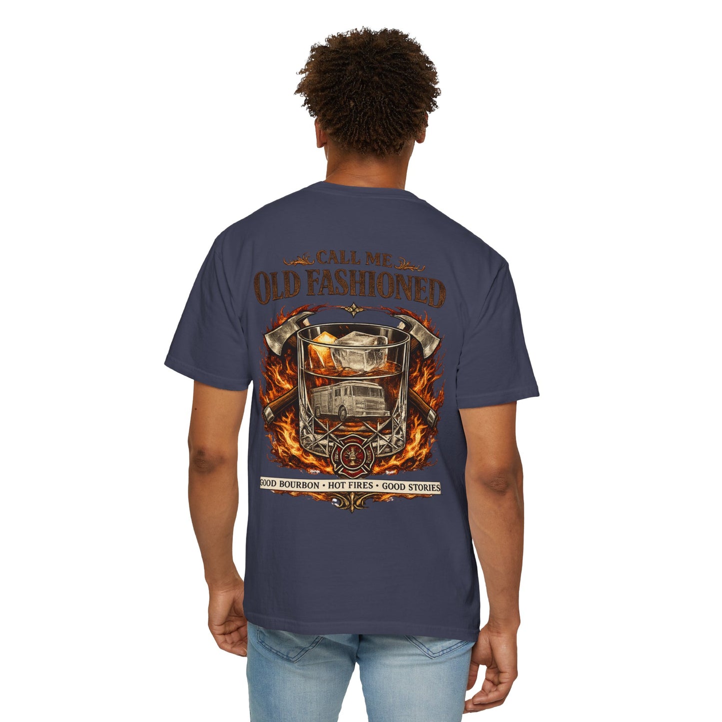Firefighter Bourbon & Brotherhood T-Shirt — "Call Me Old Fashioned"