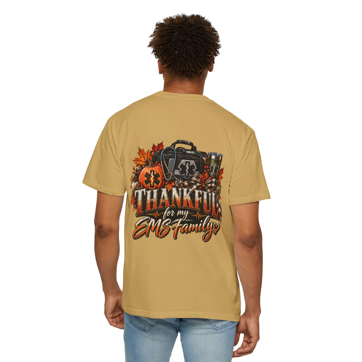 Thankful for My EMS Family Shirt | Paramedic Thanksgiving Sweatshirt | EMT Fall Shirt | First Responder Gift | EMS Crewneck or T-Shirt