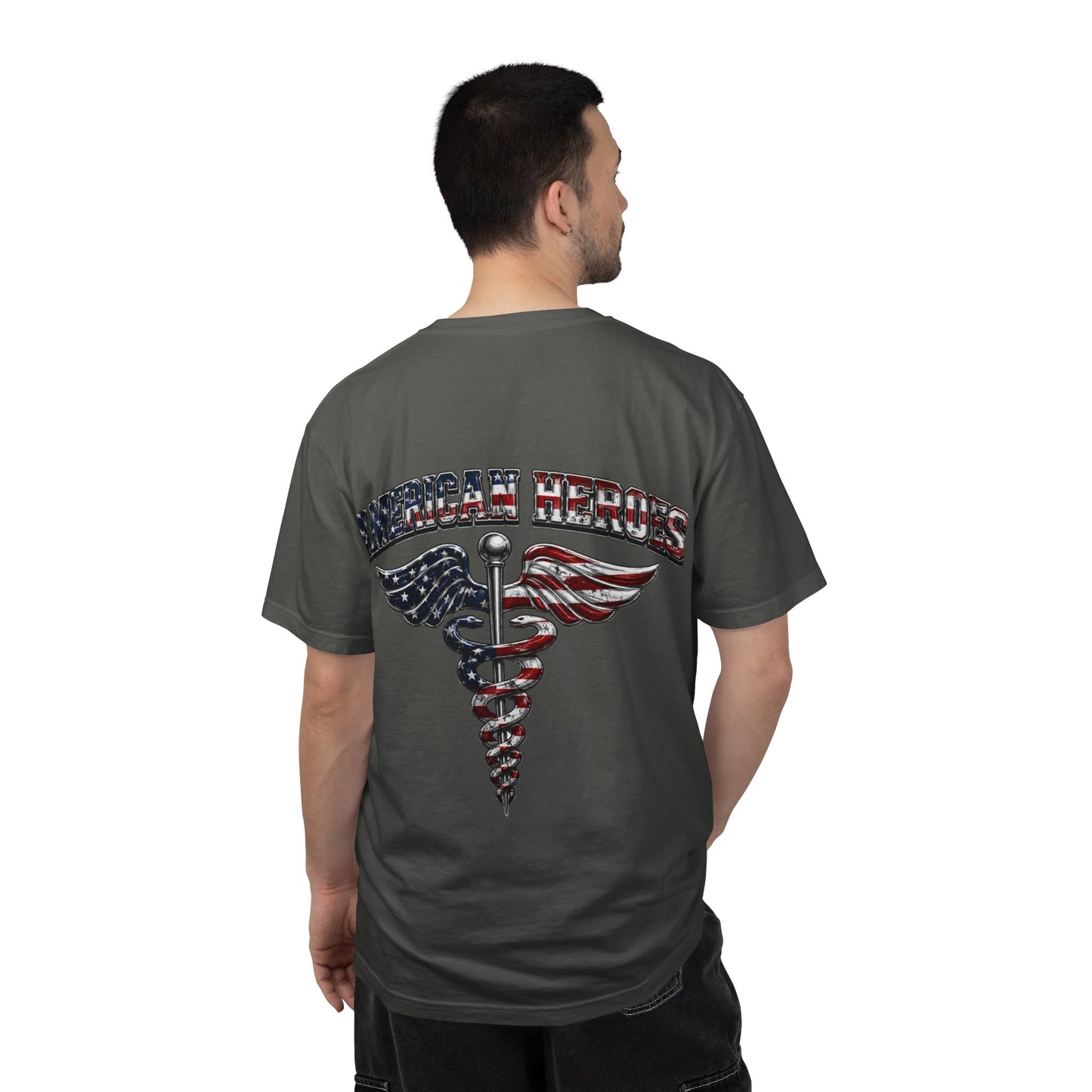 American Heroes Caduceus T-Shirt | Flag Medical Symbol