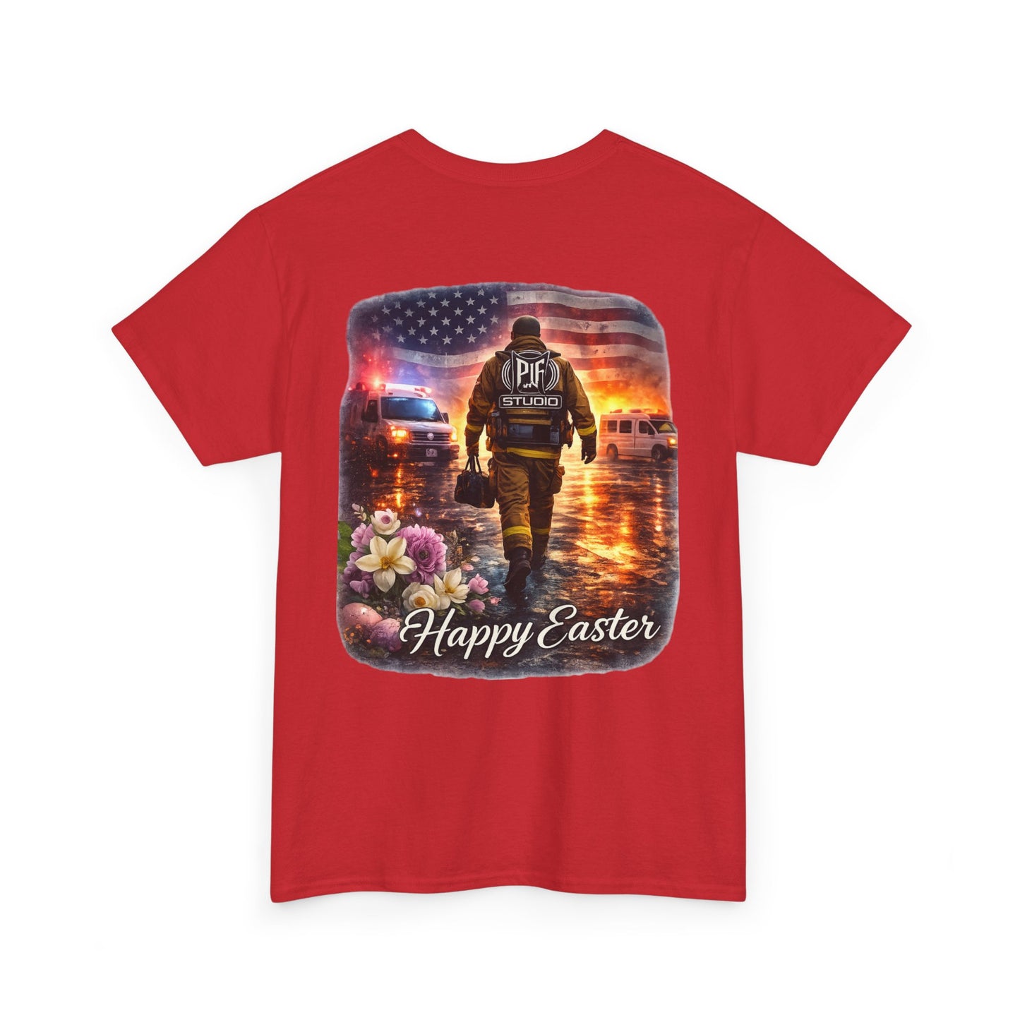 Firefighter Happy Easter T-Shirt — First Responder Gift