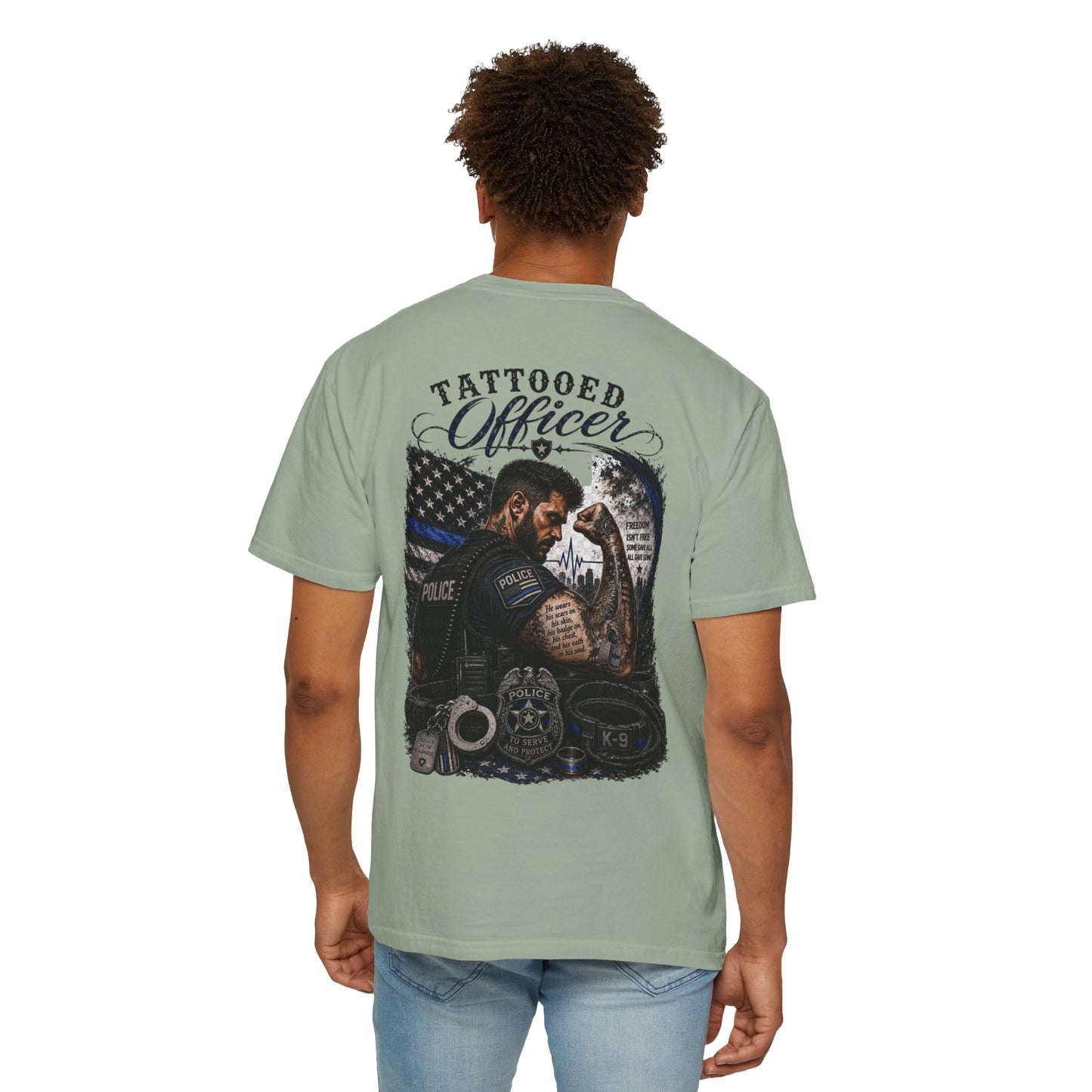 Thin Blue Line Tribute K-9 Police T-Shirt — To Serve & Protect