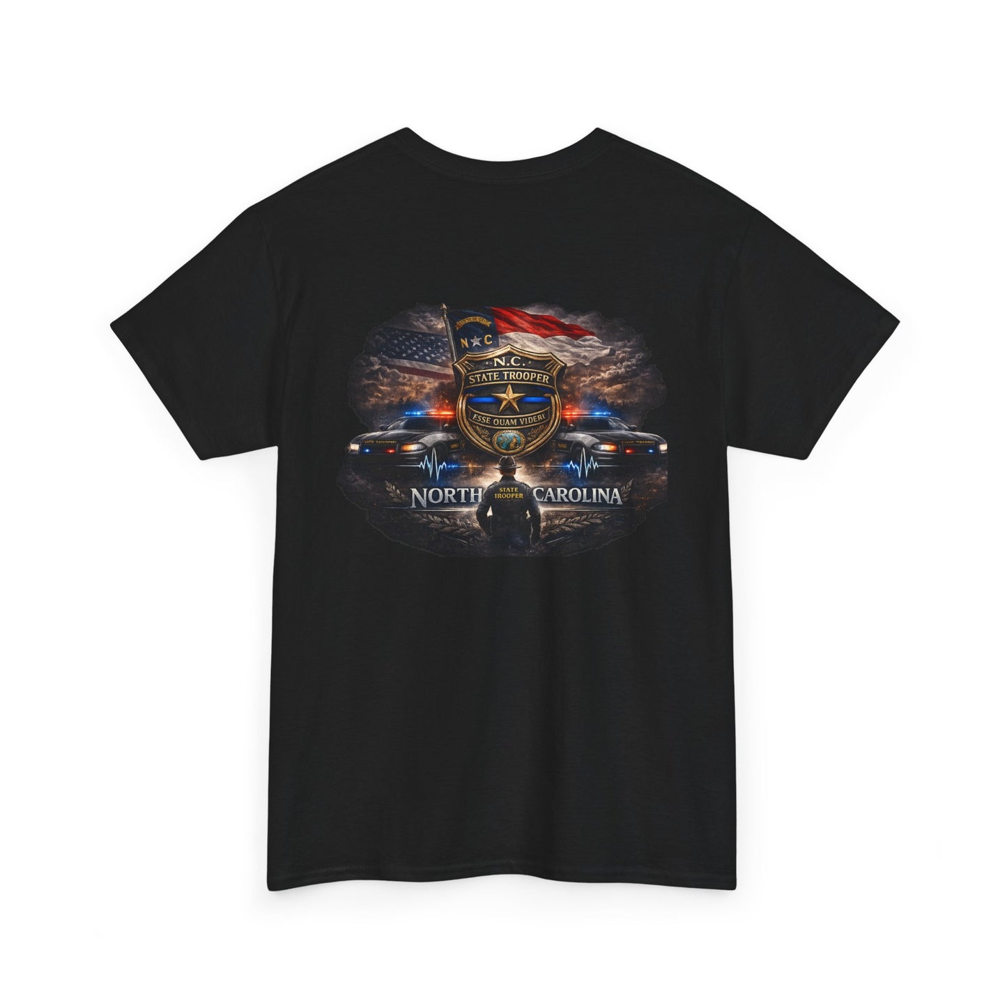 Sworn to serve-State Trooper Badge North Carolina T‑Shirt – Motto