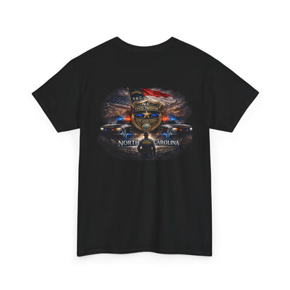 Sworn to serve-State Trooper Badge North Carolina T‑Shirt – Motto