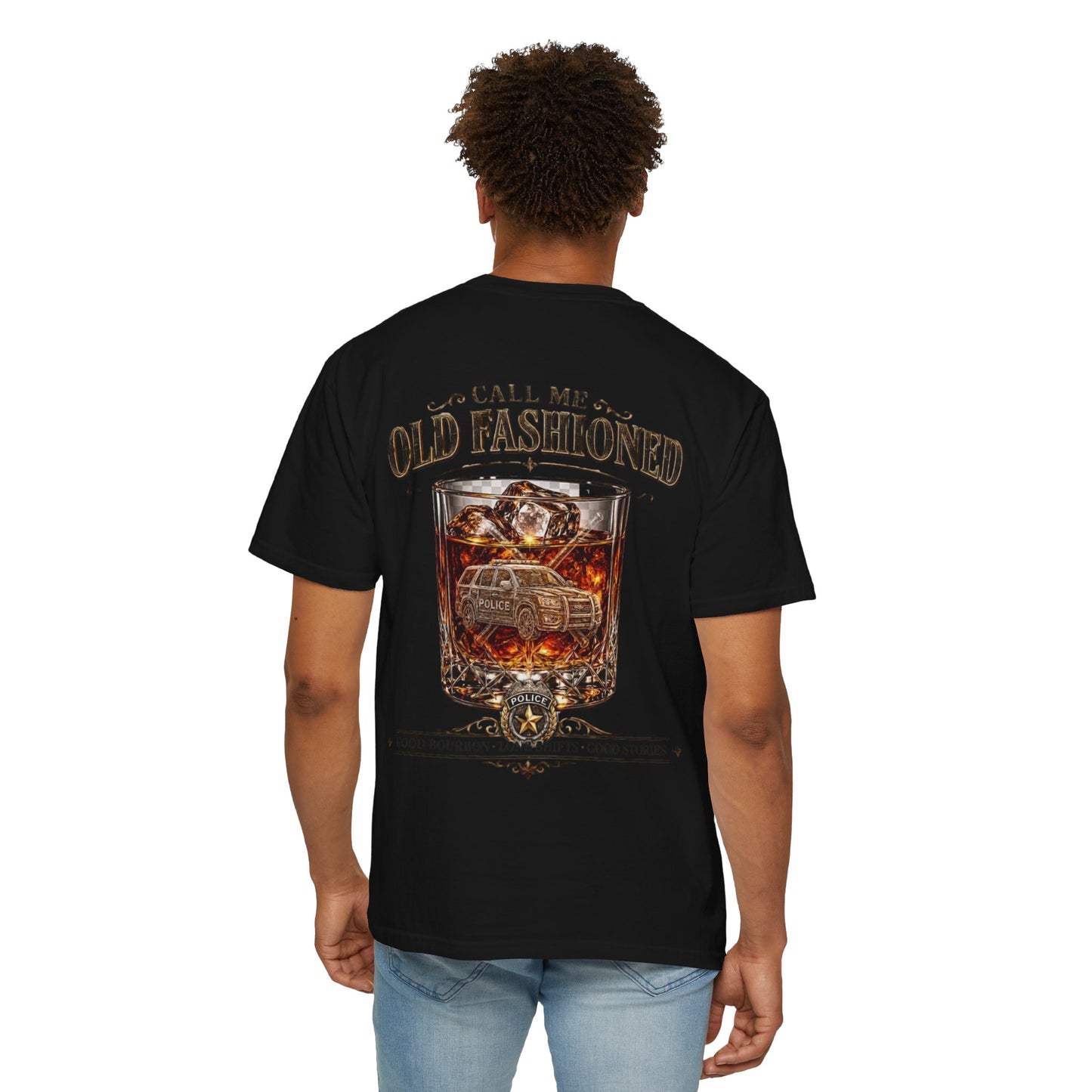 Police Bourbon & Brotherhood T-Shirt — "Call Me Old Fashioned"