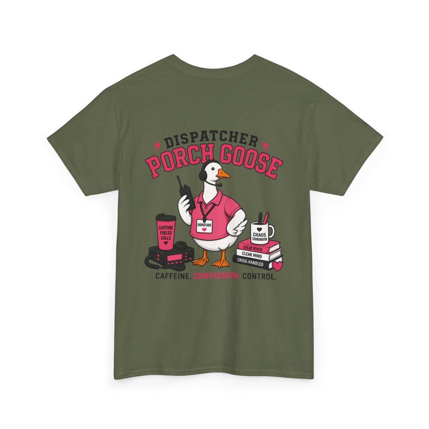 Dispatch Porch Goose T-Shirt — "Meet Your Porch Guardian"