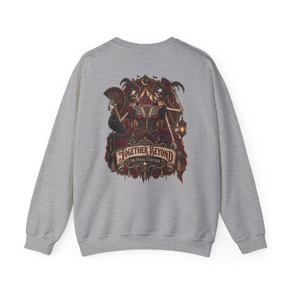 Together Beyond the Final Curtain | Gothic Sideshow Skeleton Halloween Shirt