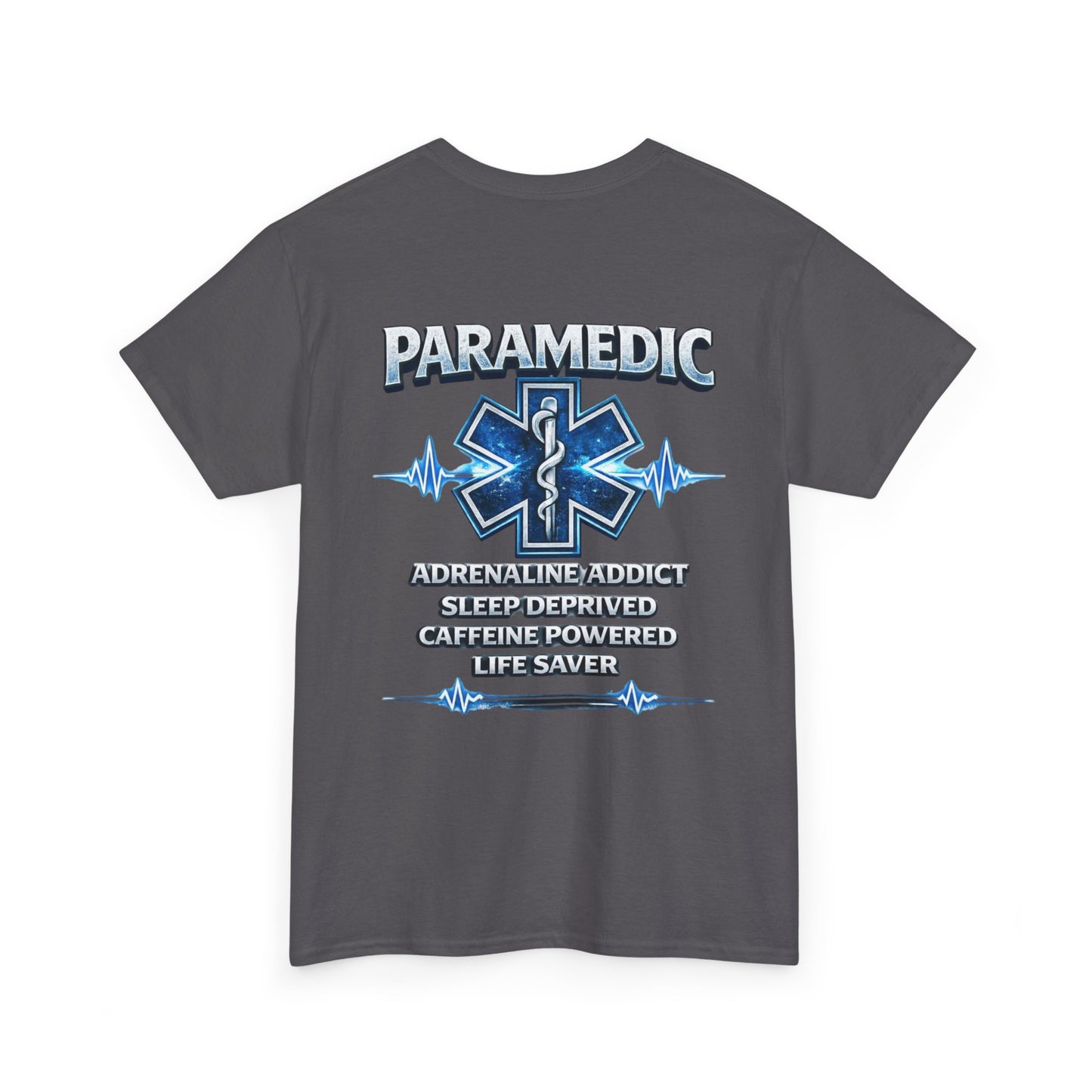 Adrenaline & Caffeine EMT Paramedic Tee | First Responder Typography