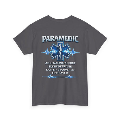Adrenaline & Caffeine EMT Paramedic Tee | First Responder Typography