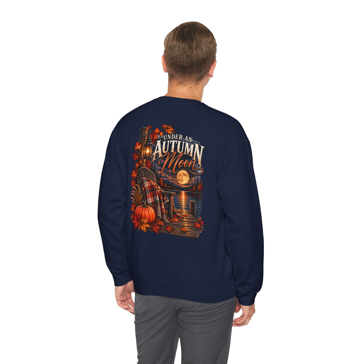 Under My Autumn Moon Sweatshirt | Cozy Pumpkin Plaid Cabin Fall Design