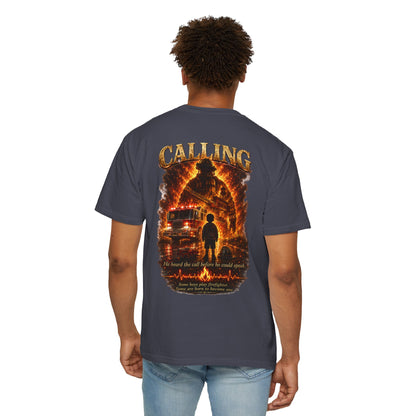 Firefighter Legacy T-Shirt — "He Heard the Call Before He Could Speak" Back Design