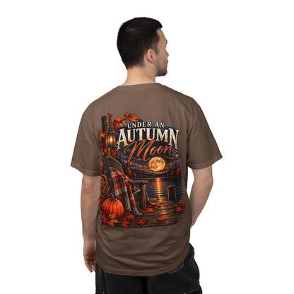 Under an Autumn Moon T-Shirt | Fall Lake Scene, Pumpkins & Plaid
