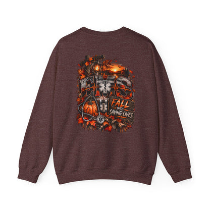 EMS Fall Into Saving Lives | Fall Paramedic EMT T-Shirt & Sweatshirt | First Responder Autumn Apparel