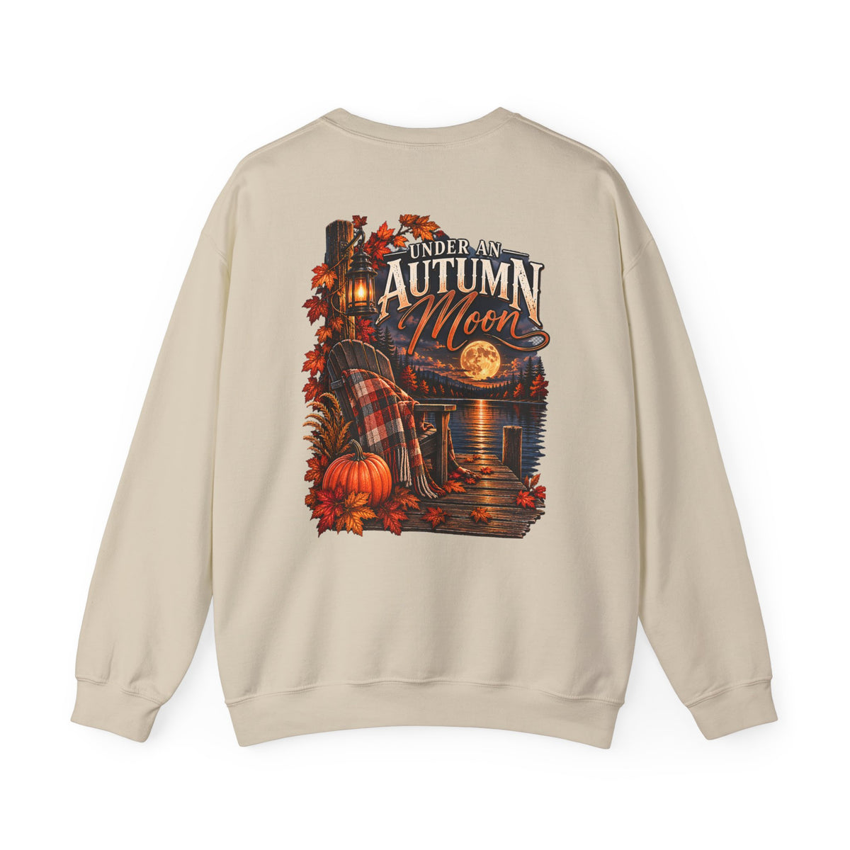 Under My Autumn Moon Sweatshirt | Cozy Pumpkin Plaid Cabin Fall Design