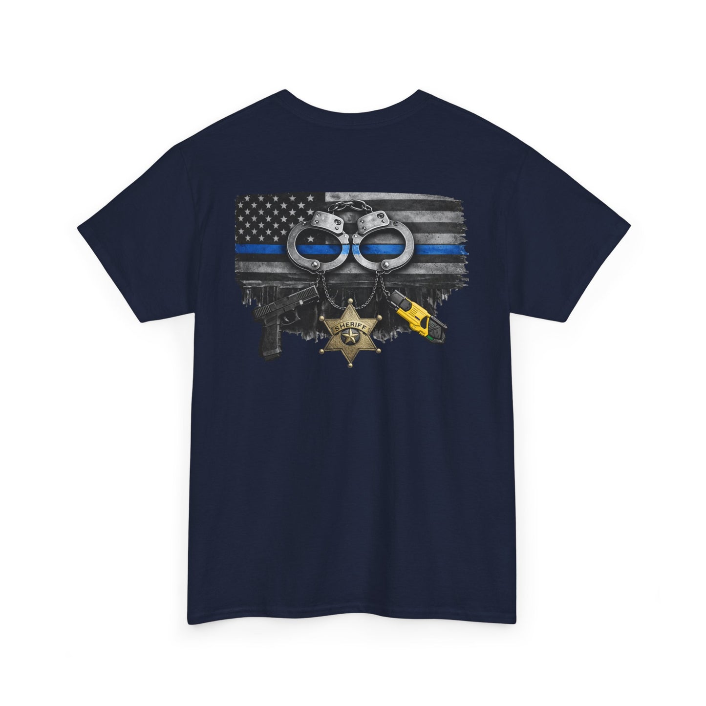 Blue Line Flag Police Support T-Shirt, police gift, officer gear