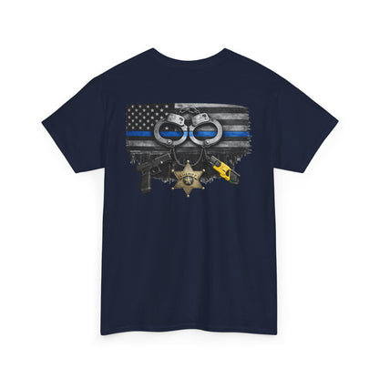 Blue Line Flag Police Support T-Shirt, police gift, officer gear