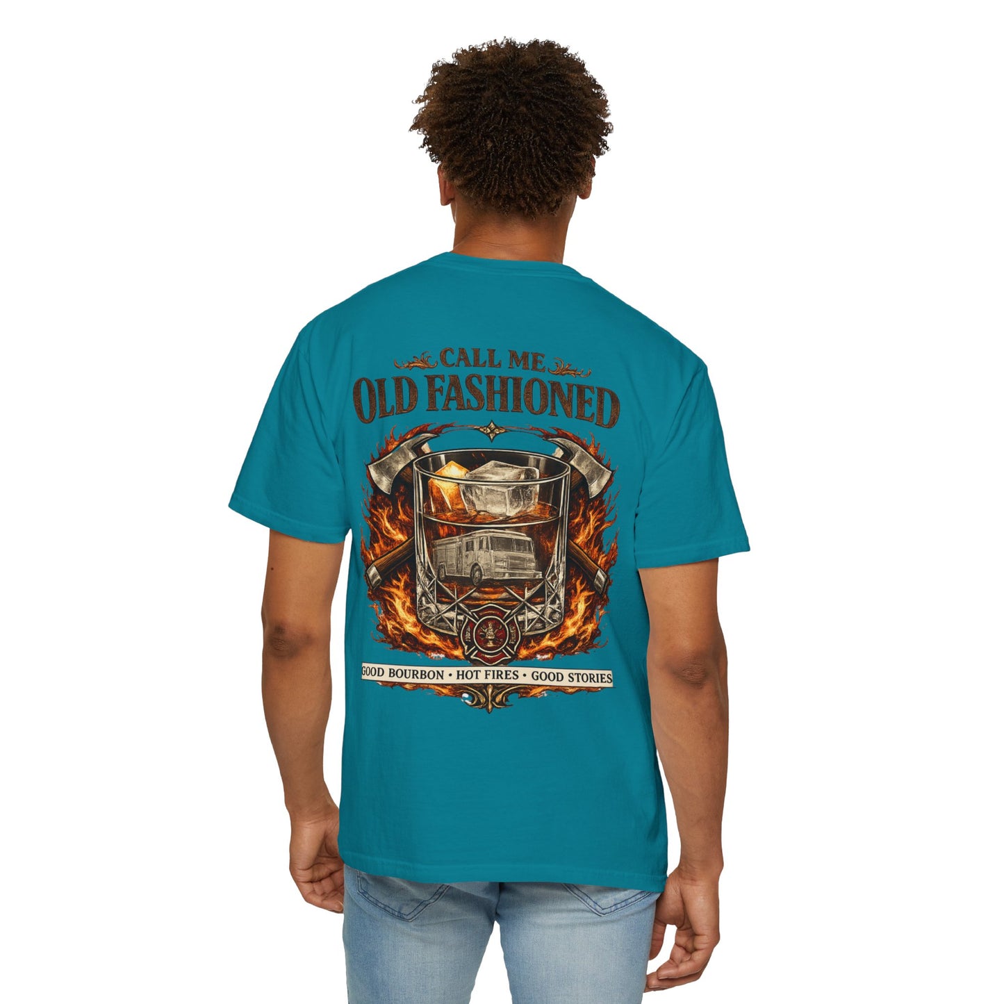 Firefighter Bourbon & Brotherhood T-Shirt — "Call Me Old Fashioned"