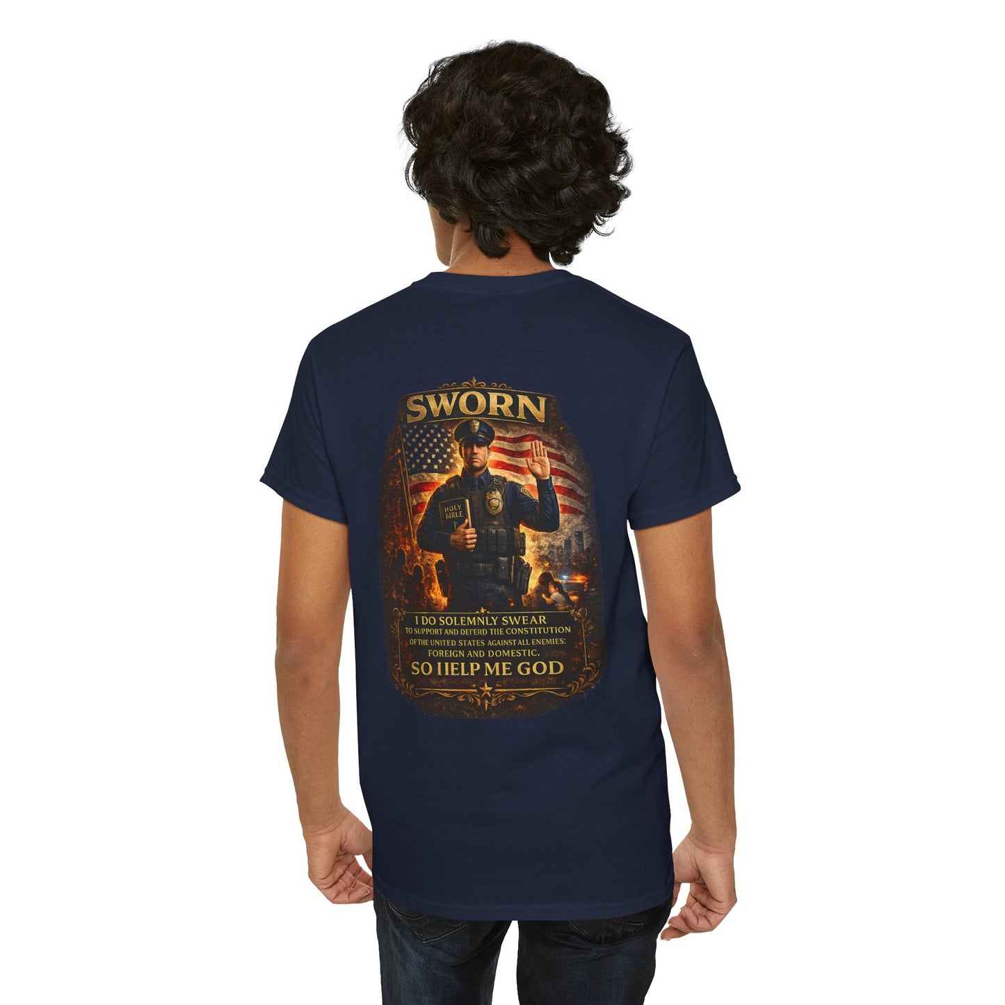 Law Enforcement Oath T-Shirt — Sworn Police Tribute Tee