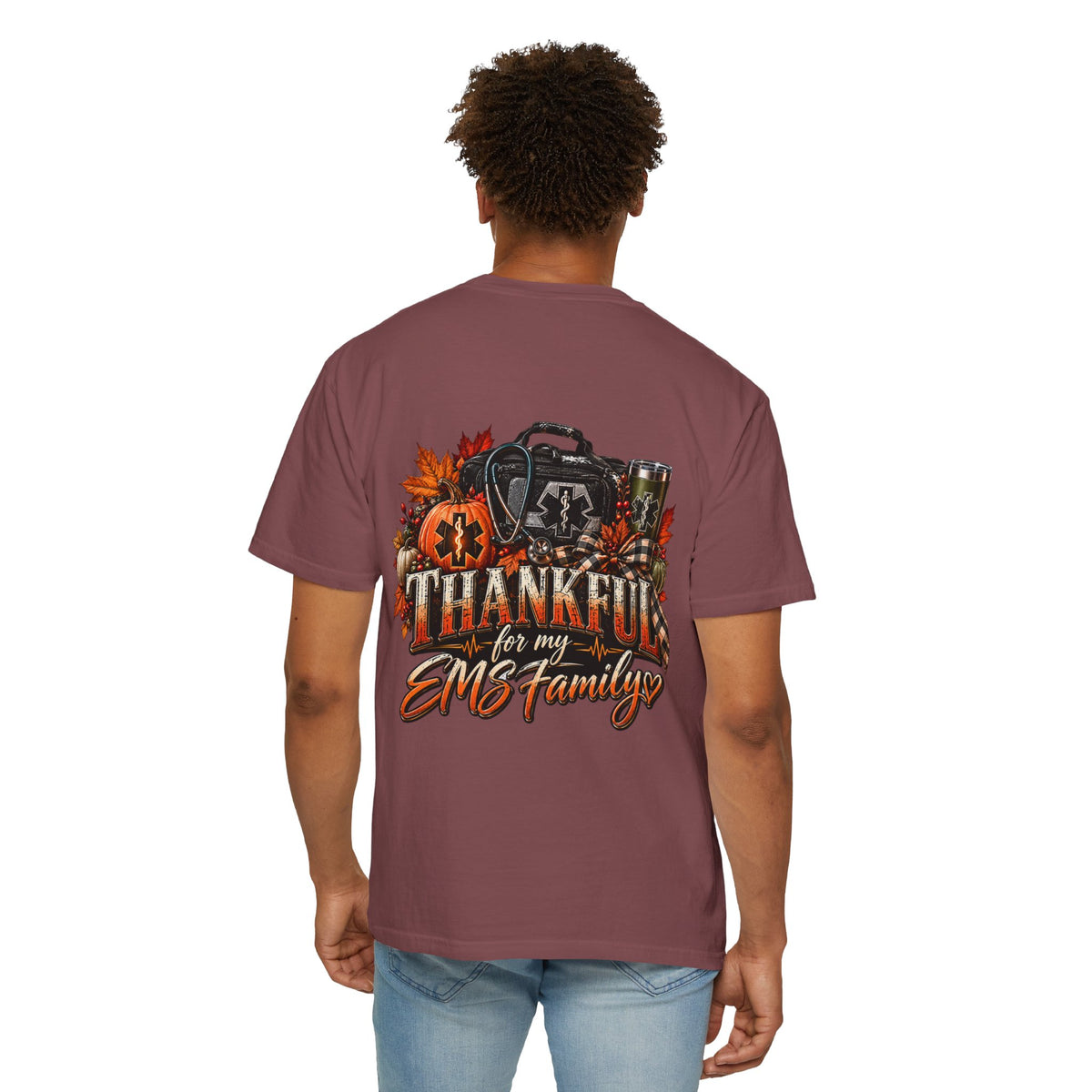 Thankful for My EMS Family Shirt | Paramedic Thanksgiving Sweatshirt | EMT Fall Shirt | First Responder Gift | EMS Crewneck or T-Shirt