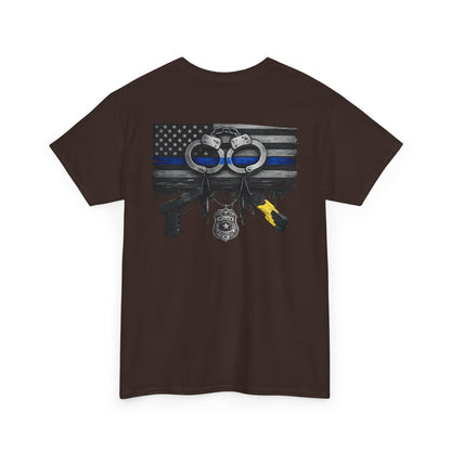 Blue Line Flag Police Support T-Shirt