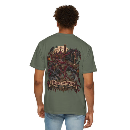 Round and Round the Lost Souls Go | Haunted Carousel Gothic Circus Shirt