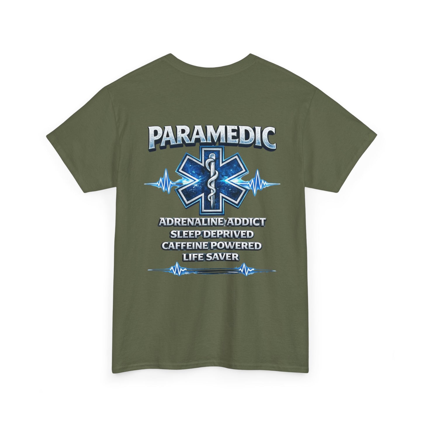 Adrenaline & Caffeine EMT Paramedic Tee | First Responder Typography