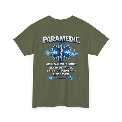 Adrenaline & Caffeine EMT Paramedic Tee | First Responder Typography