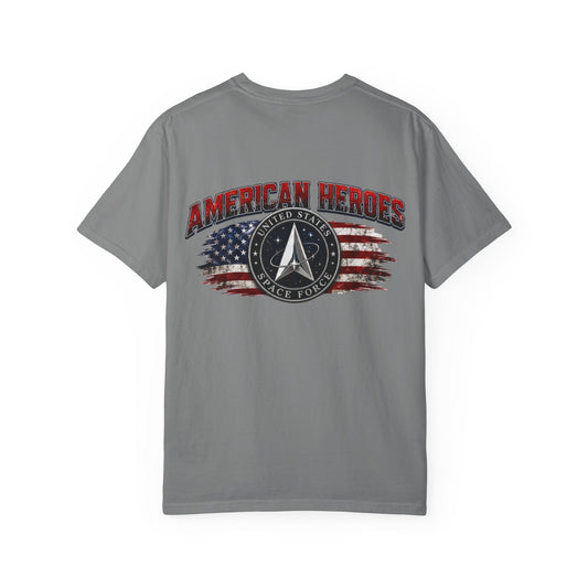 American Heroes T‑Shirt — U.S. Space Force Tribute with Flag Graphic