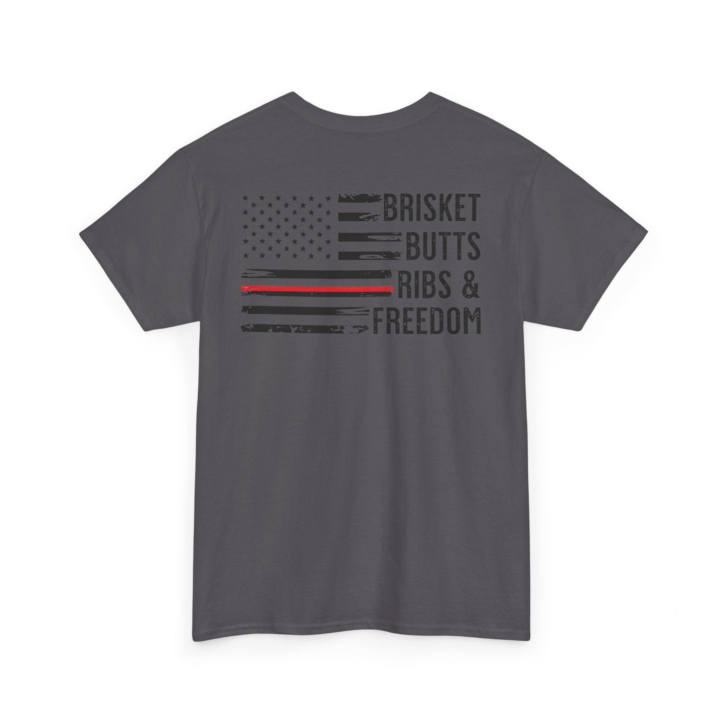 Copy of Thin Blue Line Patriotic BBQ Shirt Brisket Butts Ribs Smoker Tee | American Flag Grill