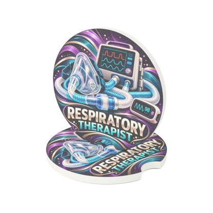 Respiratory Therapist Car Coaster — Soapstone Drink Holder with Ventilator Design