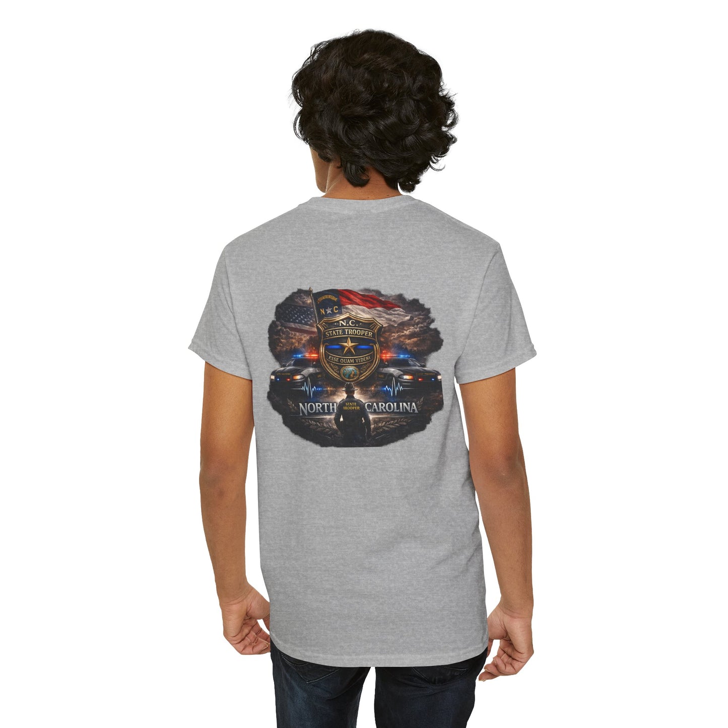 Sworn to serve-State Trooper Badge North Carolina T‑Shirt – Motto