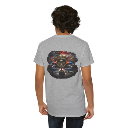 Sworn to serve-State Trooper Badge North Carolina T‑Shirt – Motto