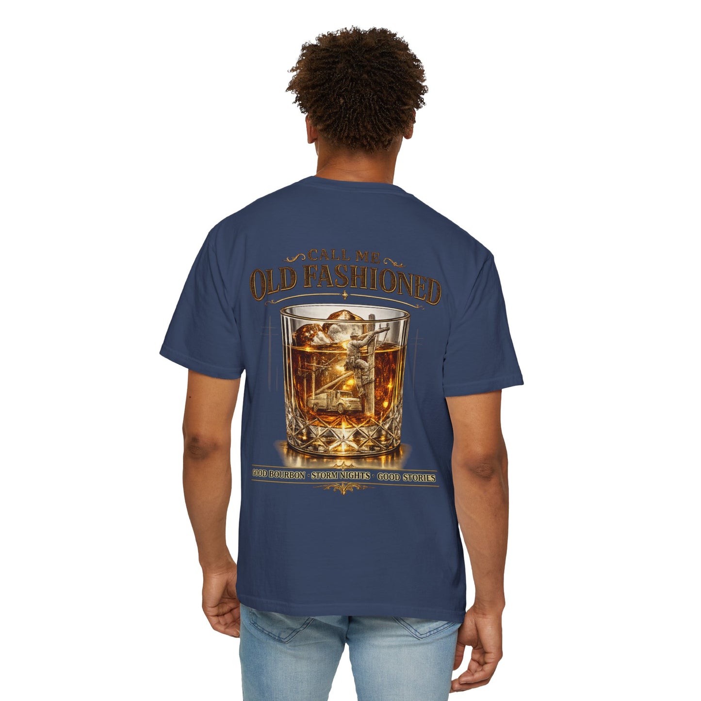 Lineman Bourbon & Storm Chaser T-Shirt — "Call Me Old Fashioned"