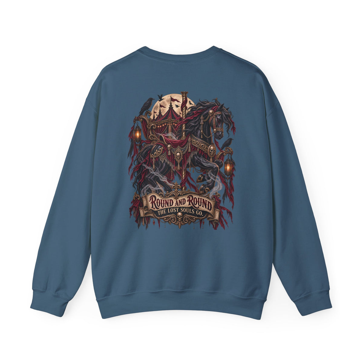 Round and Round the Lost Souls Go | Haunted Carousel Gothic Circus Shirt