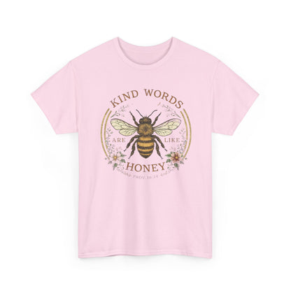Kind Words Stick Like Honey Bee T-Shirt — Sweet Southern Positive Vibes Tee